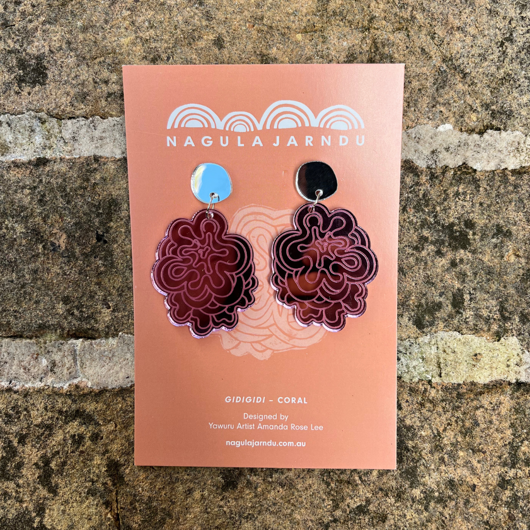 Gidigidi (Coral) Earrings By Amanda Rose Lee