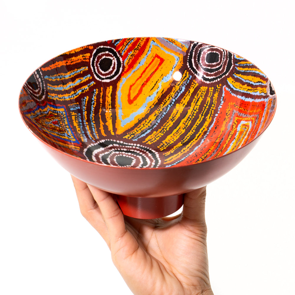 Large Powder Coated Bowl by Mary Napangardi Brown