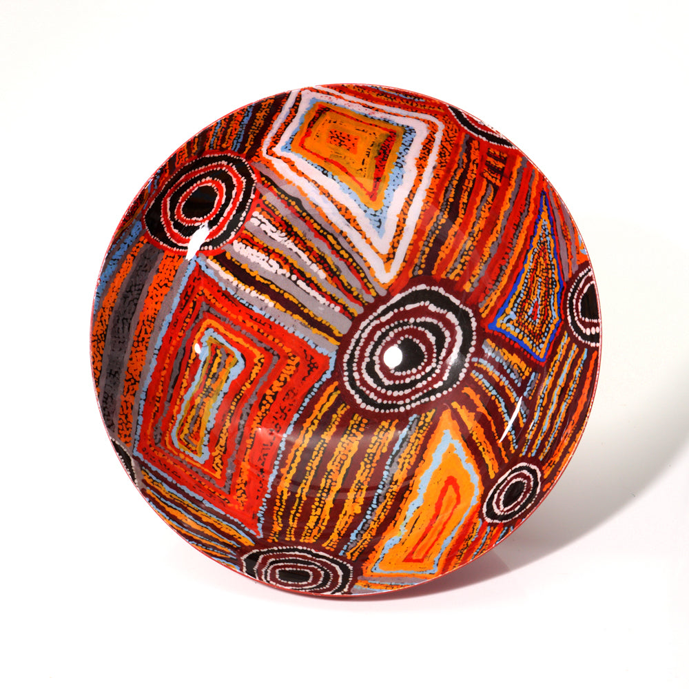 Large Powder Coated Bowl by Mary Napangardi Brown