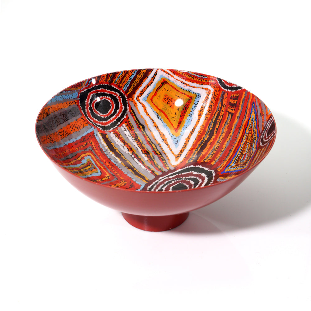 Large Powder Coated Bowl by Mary Napangardi Brown