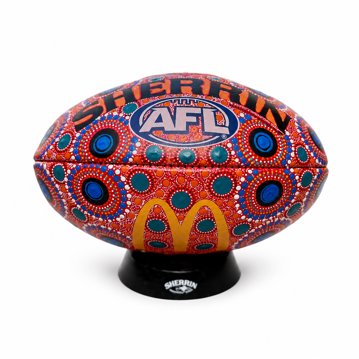 Hand Painted Sherrin Football by Margaret Bloomfield