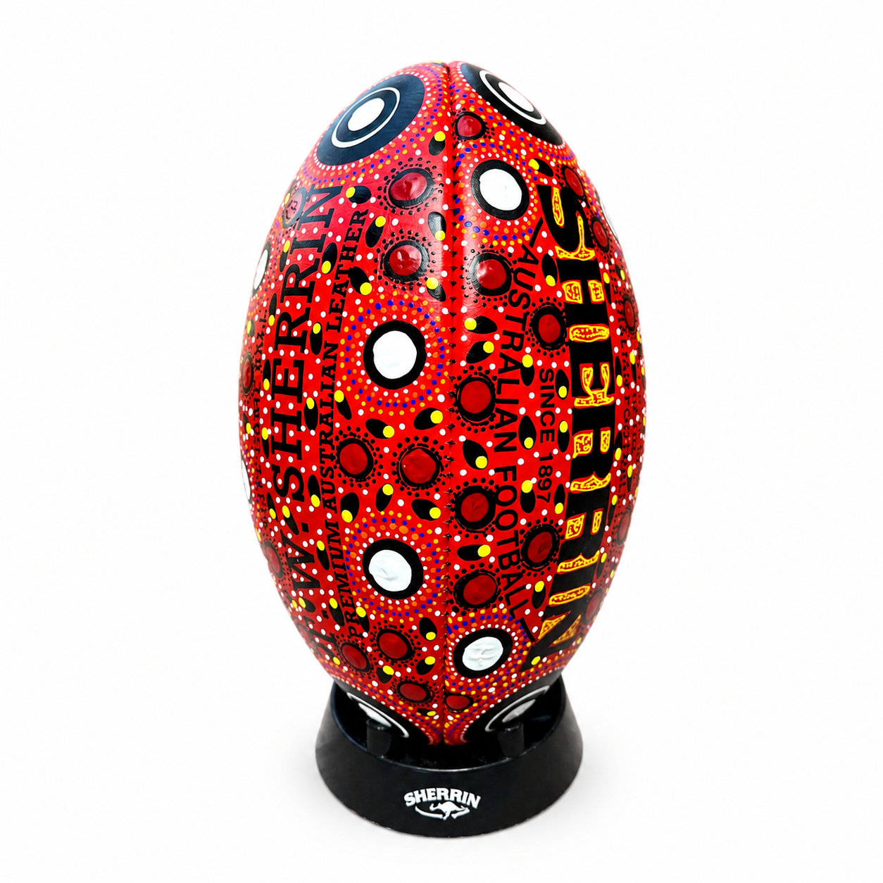 Hand Painted Sherrin Football by Margaret Bloomfield