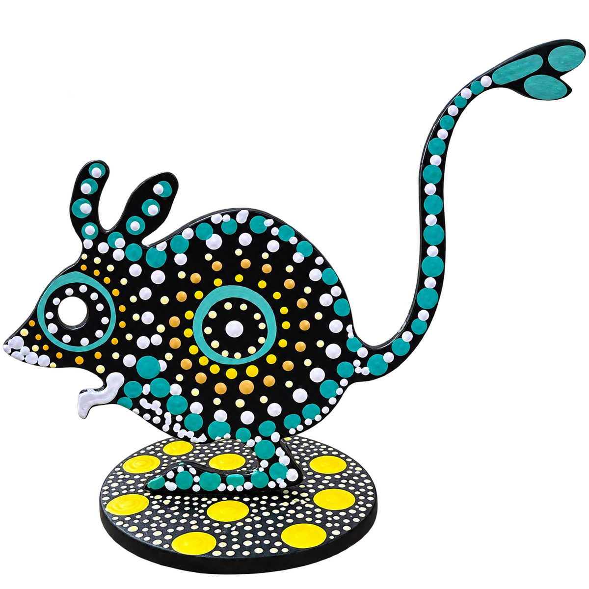 Hopping Mouse Metal Sculpture