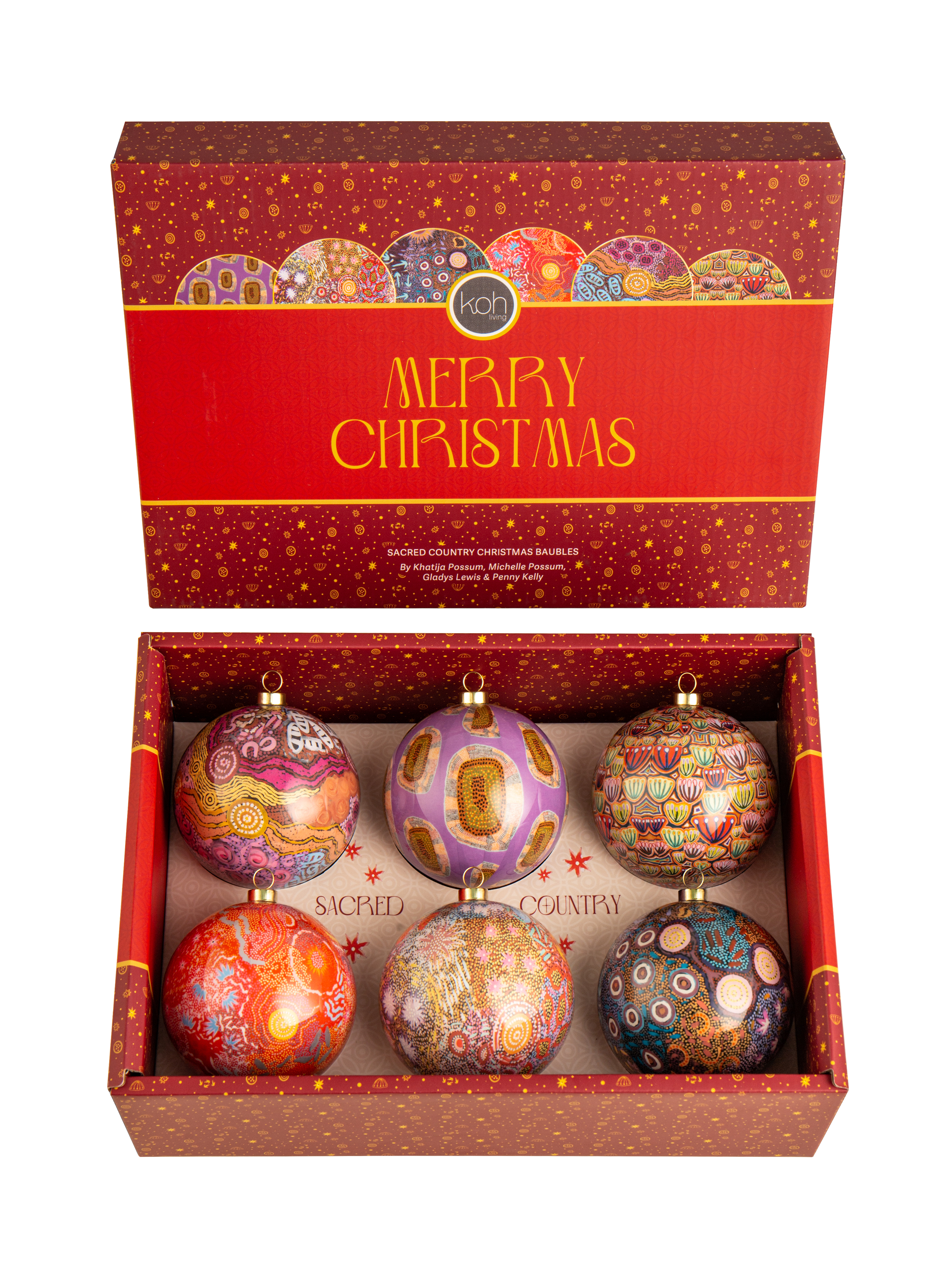 Aboriginal Sacred Country 6 Pack Baubles