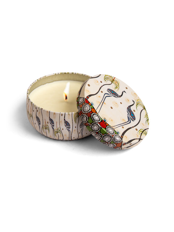 Aboriginal Scented Honey Wattlewood Candle Tin