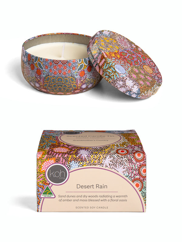 Aboriginal Scented Mango & Macadamia Candle Tin