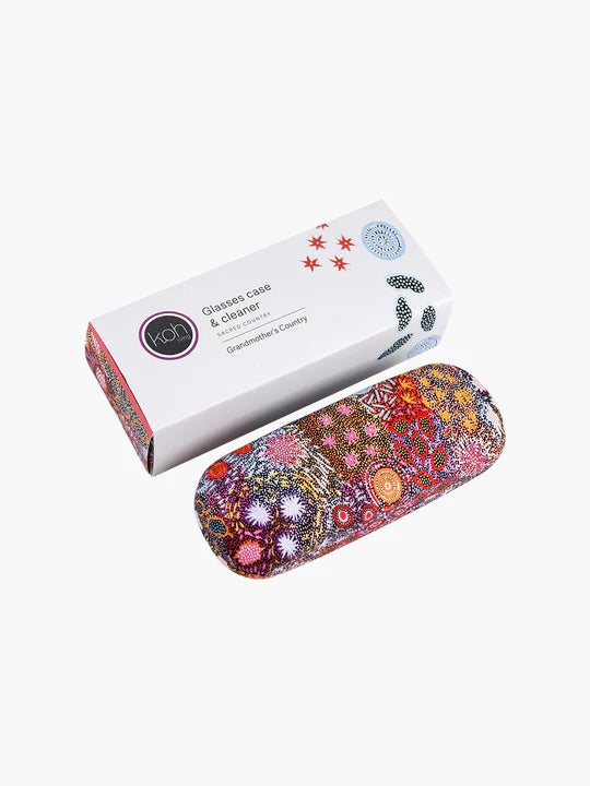 Aboriginal Grandmother's Country Glasses Case and Lens Cleaner Set