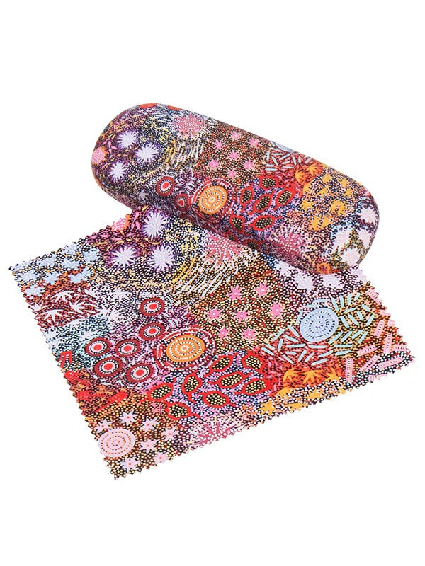 Aboriginal Grandmother's Country Glasses Case and Lens Cleaner Set