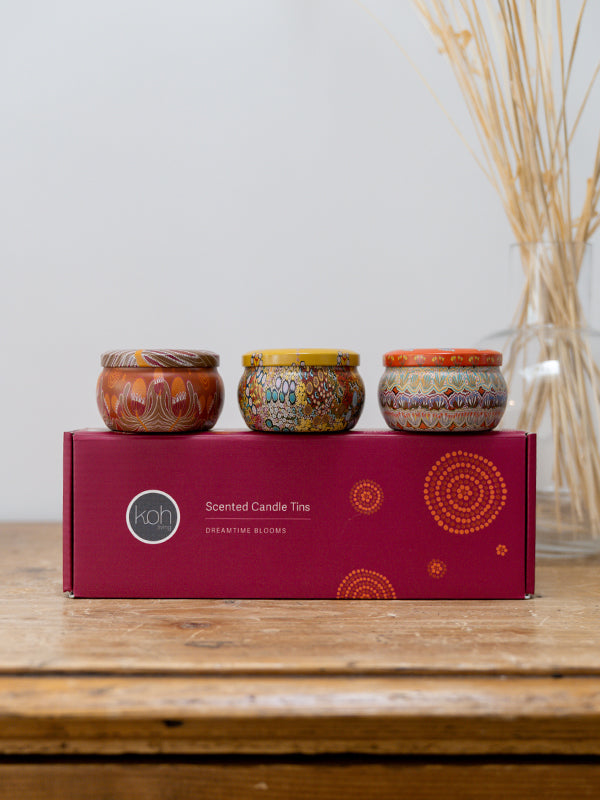 Aboriginal Dreamtime Blooms Candle Tin Pack
