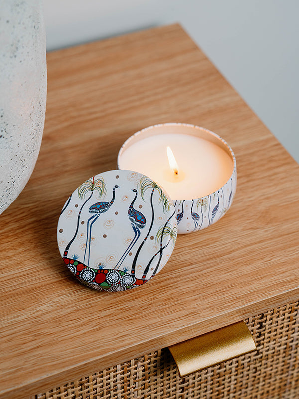 Aboriginal Scented Honey Wattlewood Candle Tin