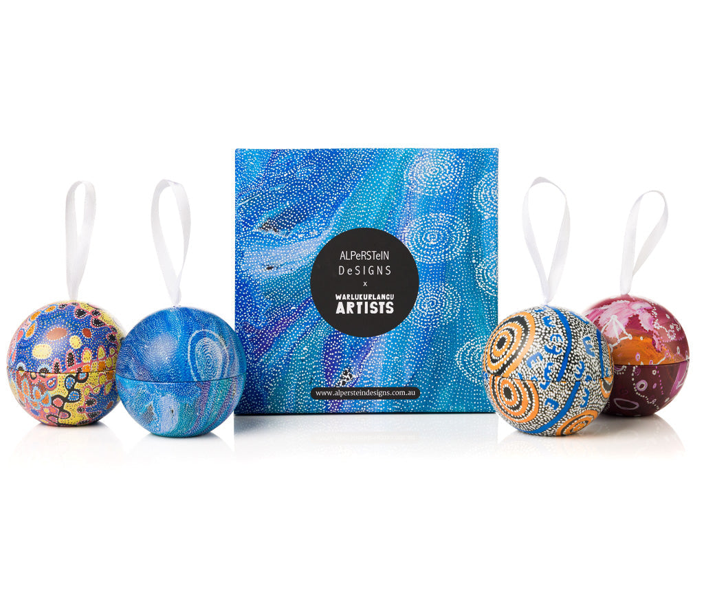 4 Pack Xmas Bauble Tins