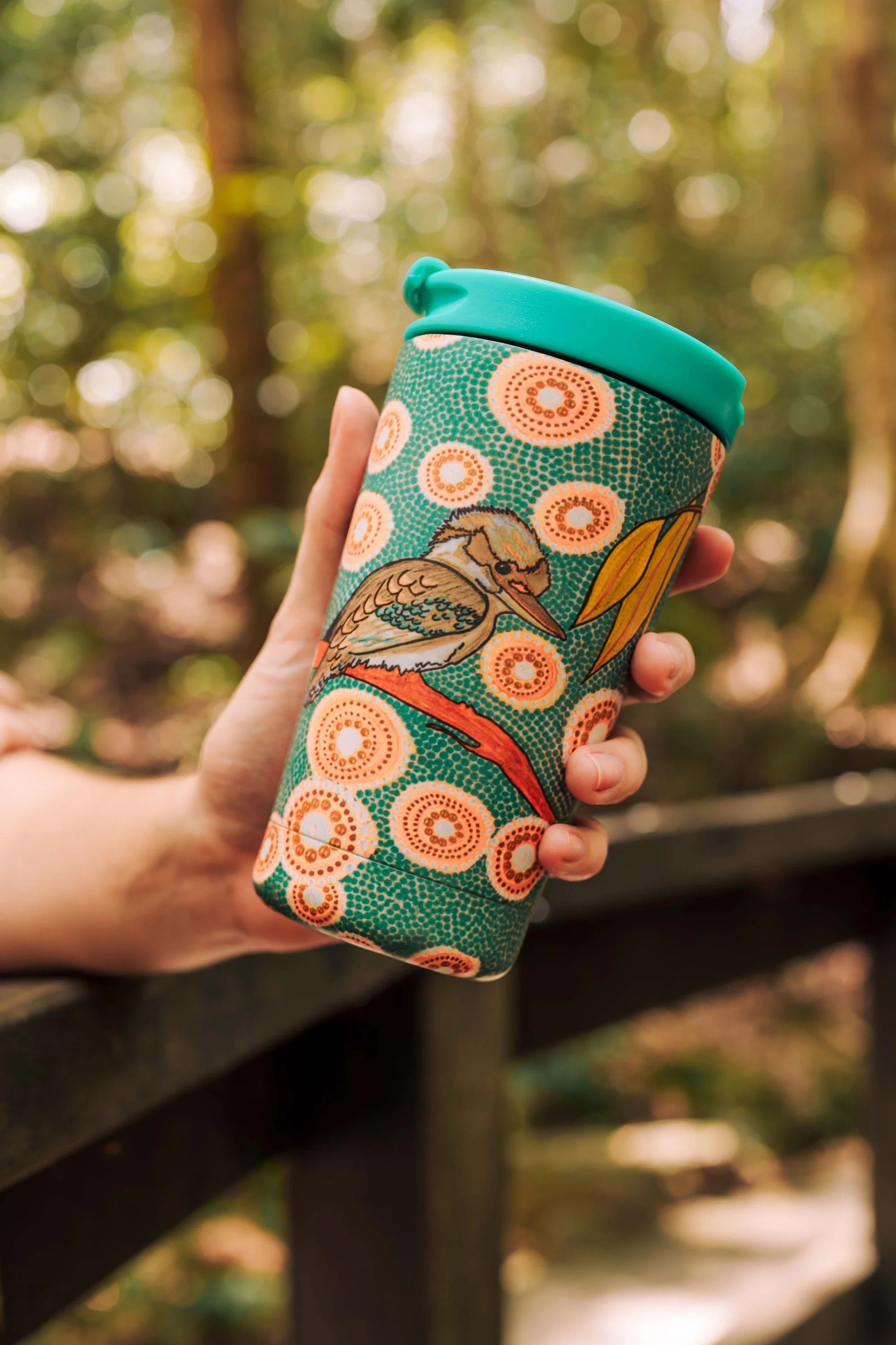 Aboriginal Kookaburra Stainless Steel Travel Mug