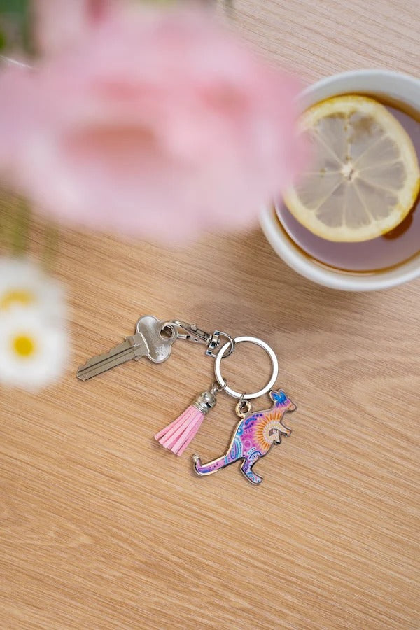 Aboriginal Women's Love Story Kangaroo Keyring
