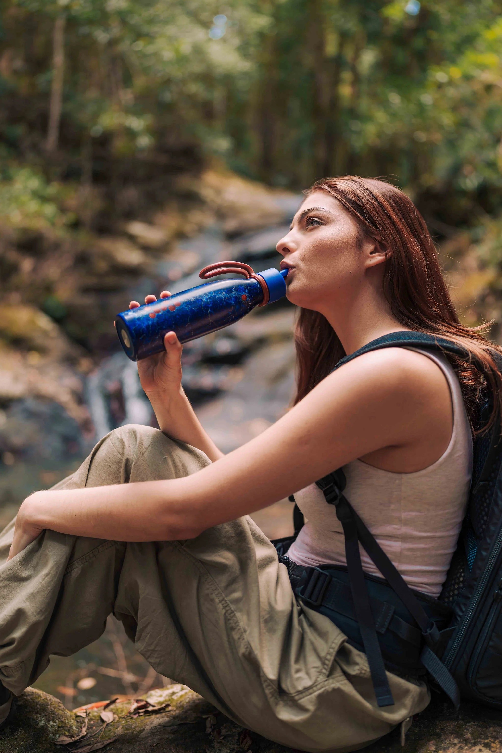Aboriginal Seven Sisters silicone handle water bottle