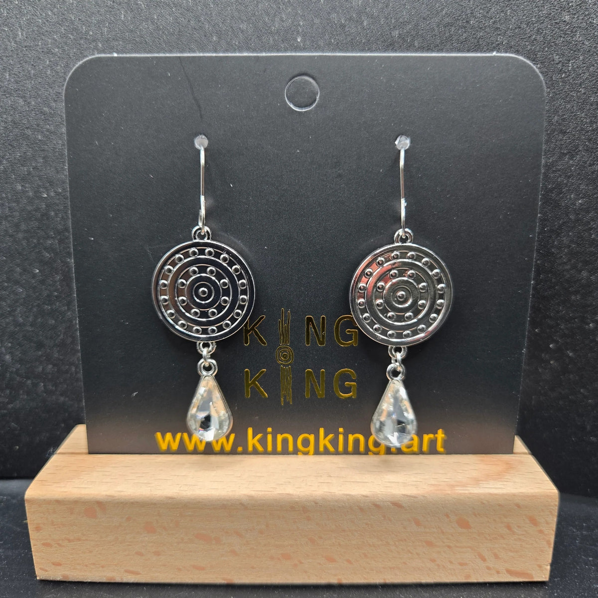 Aboriginal Crystal Earrings - Silver and Crystal