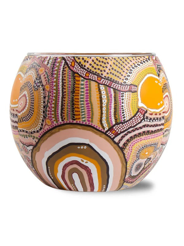 Aboriginal Journeys in the Sun tealight candle holder