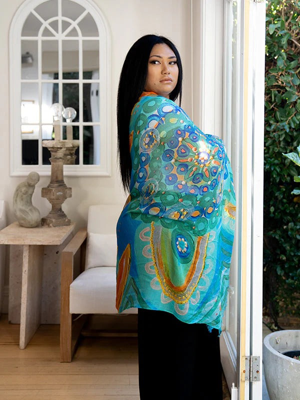 Aboriginal Hooked Rectangle Scarf