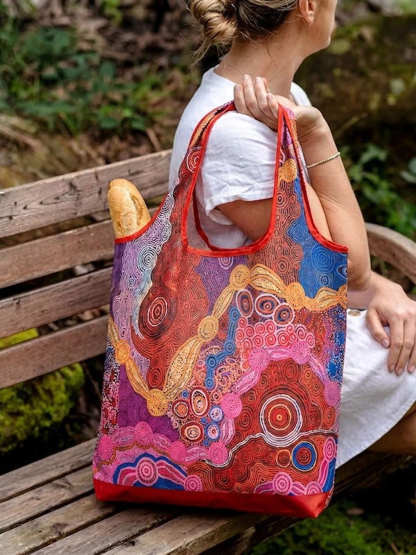 Aboriginal Waterhole Dreaming Recycled Plastic Bottle Bag