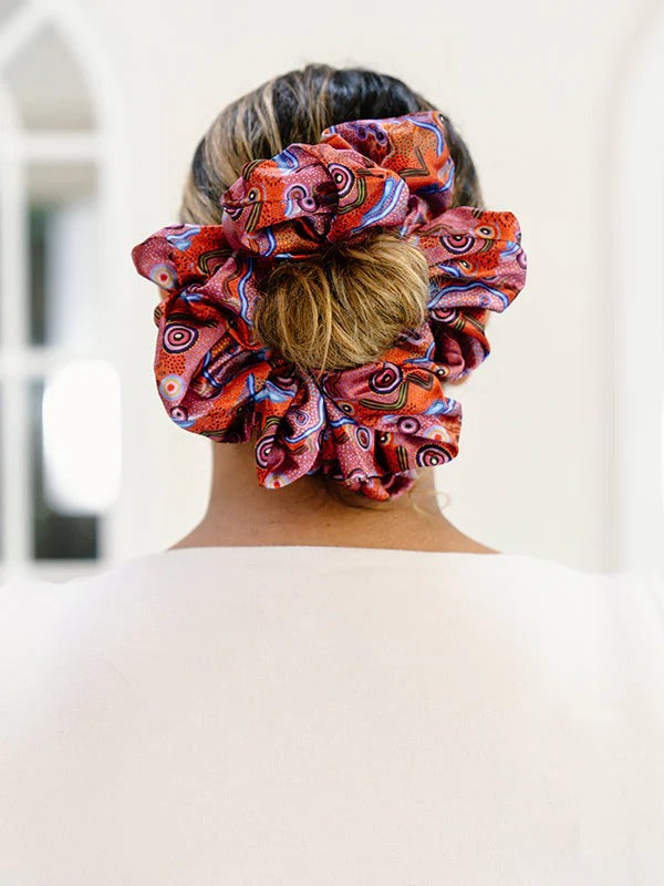 Aboriginal Our Country Hair Scrunchie Large