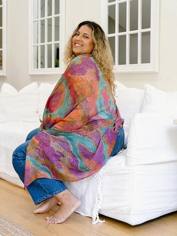 Aboriginal Pilbara Creeks Rectangle Scarf