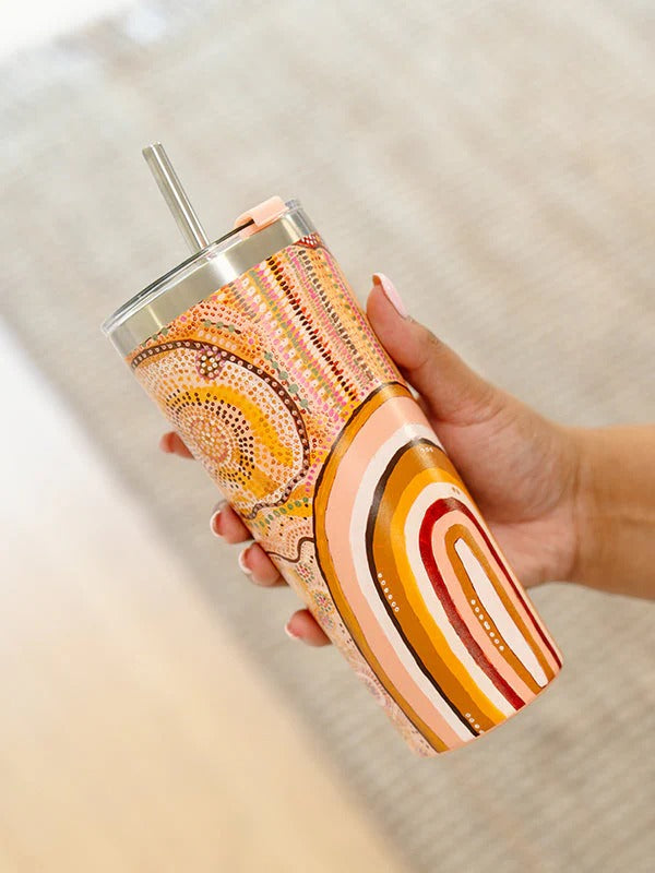 Aboriginal Journeys in the Sun Stainless Steel Tumbler 680ml