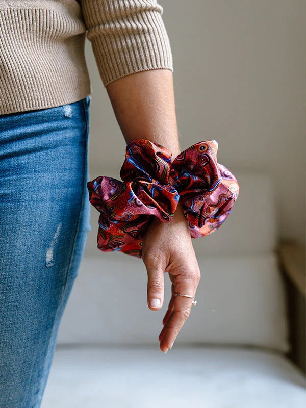 Aboriginal Our Country Hair Scrunchie Large
