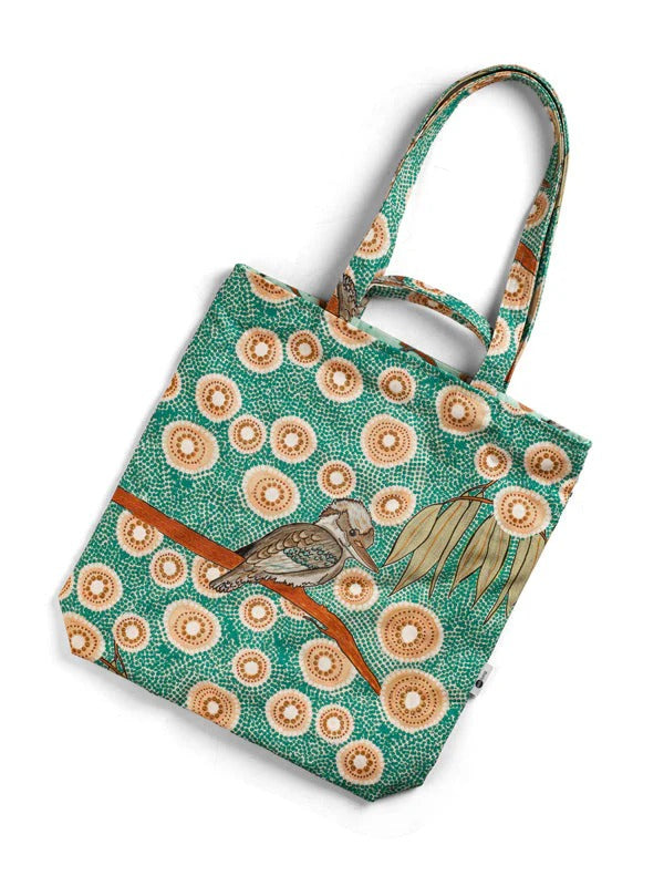 Aboriginal Kookaburra Double Handled Tote Bag