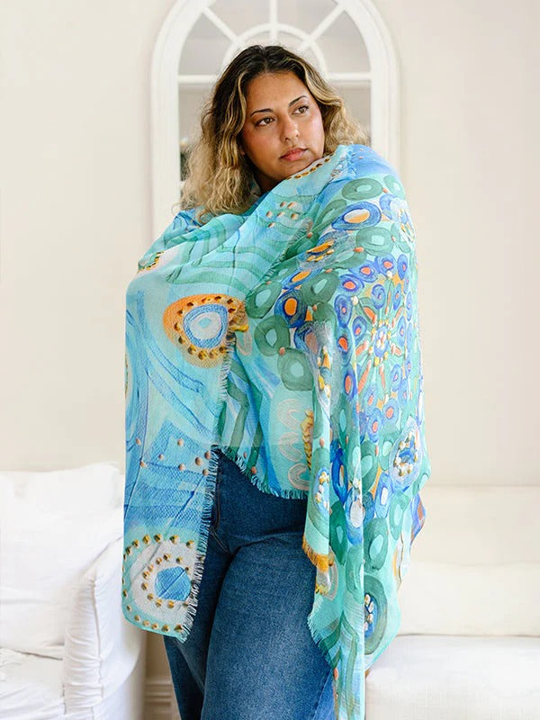 Aboriginal Hooked Rectangle Scarf