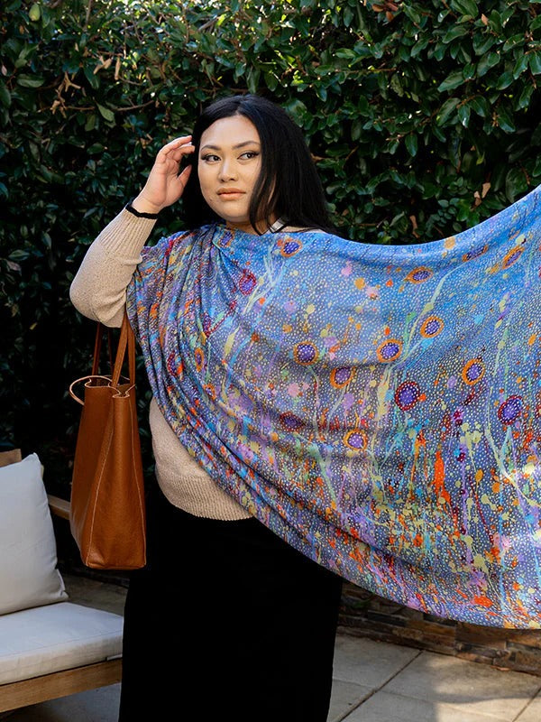 Aboriginal Morning Mist Rectangle Scarf
