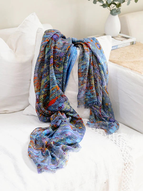 Aboriginal Morning Mist Rectangle Scarf