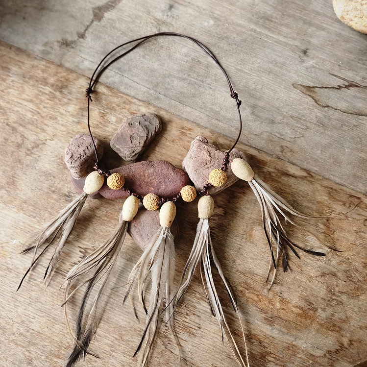 Aboriginal Emu Feather Necklace
