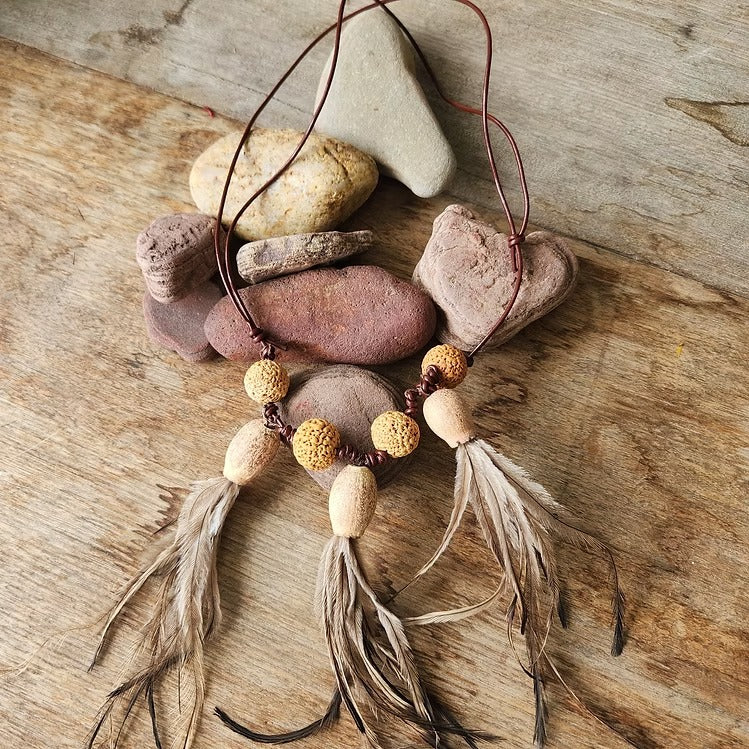 Aboriginal Emu Feather Necklace