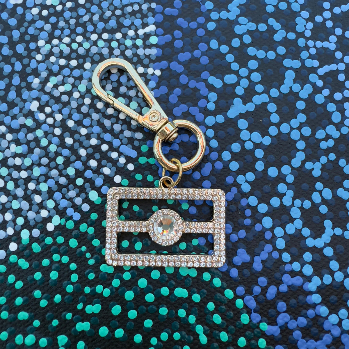 Aboriginal Flag Keyring - Clear Gem
