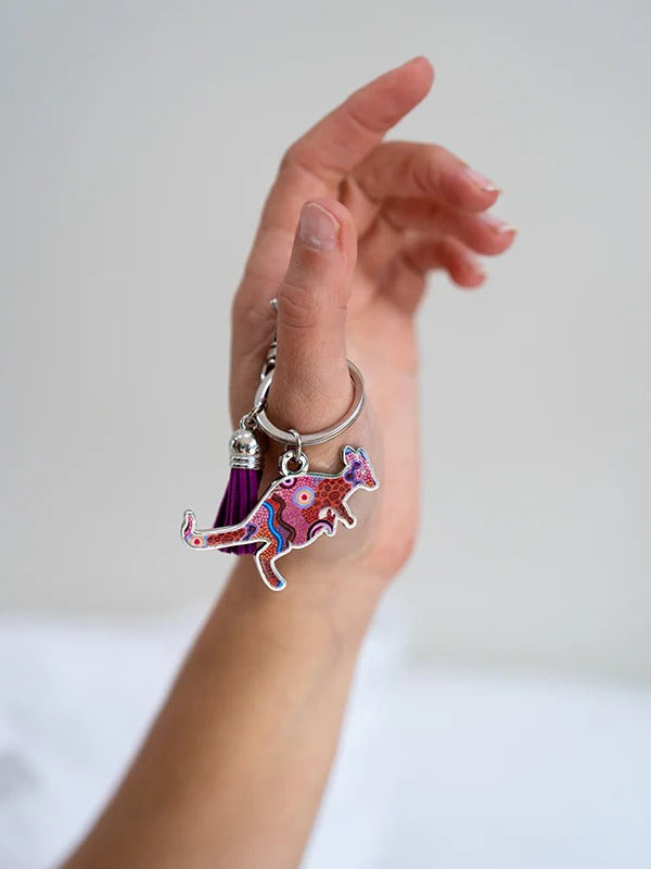 Aboriginal Our Country Kangaroo Keyring