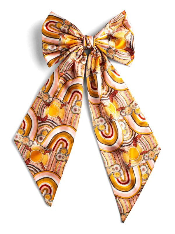 Aboriginal Journeys in the Sun Bow Hair Clip