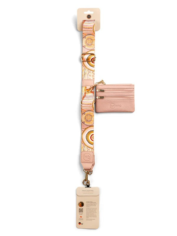 Aboriginal journeys in the sun mobile phone lanyard strap