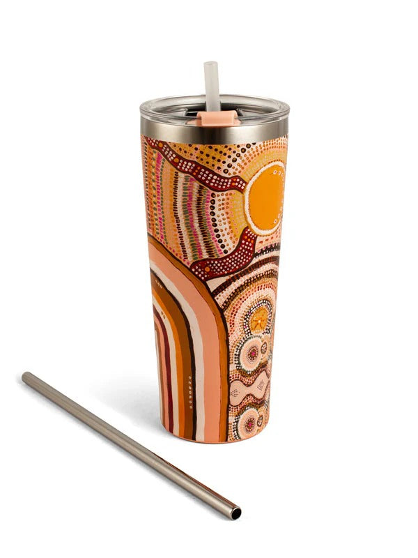 Aboriginal Journeys in the Sun Stainless Steel Tumbler 680ml