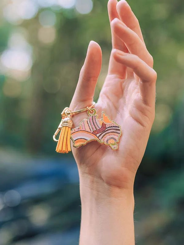 Aboriginal Journeys in the Sun Australia Keyring