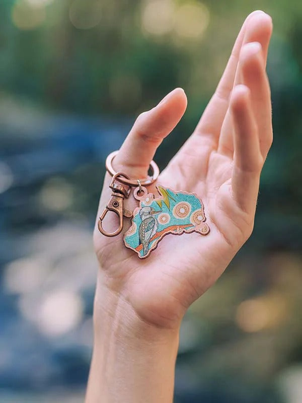 Aboriginal Kookaburra Australia Keyring