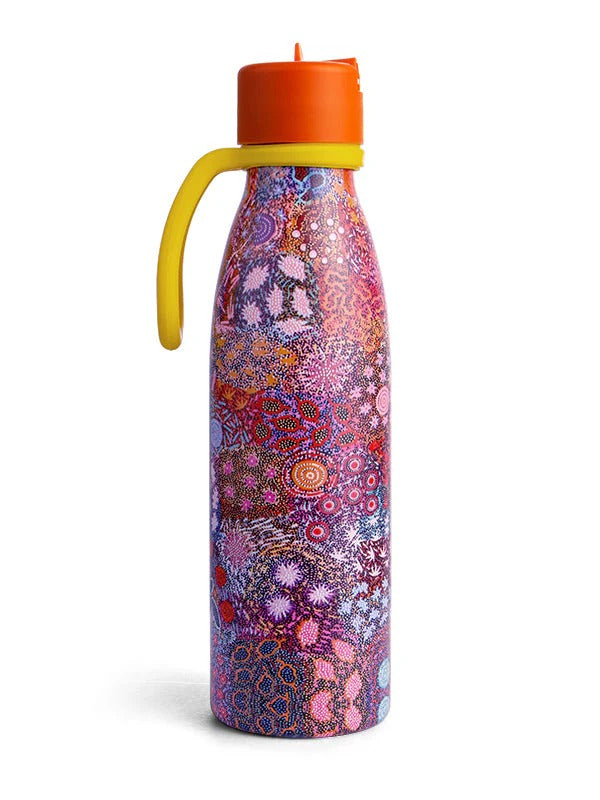 Aboriginal Grandmother's Country silicone handle water bottle
