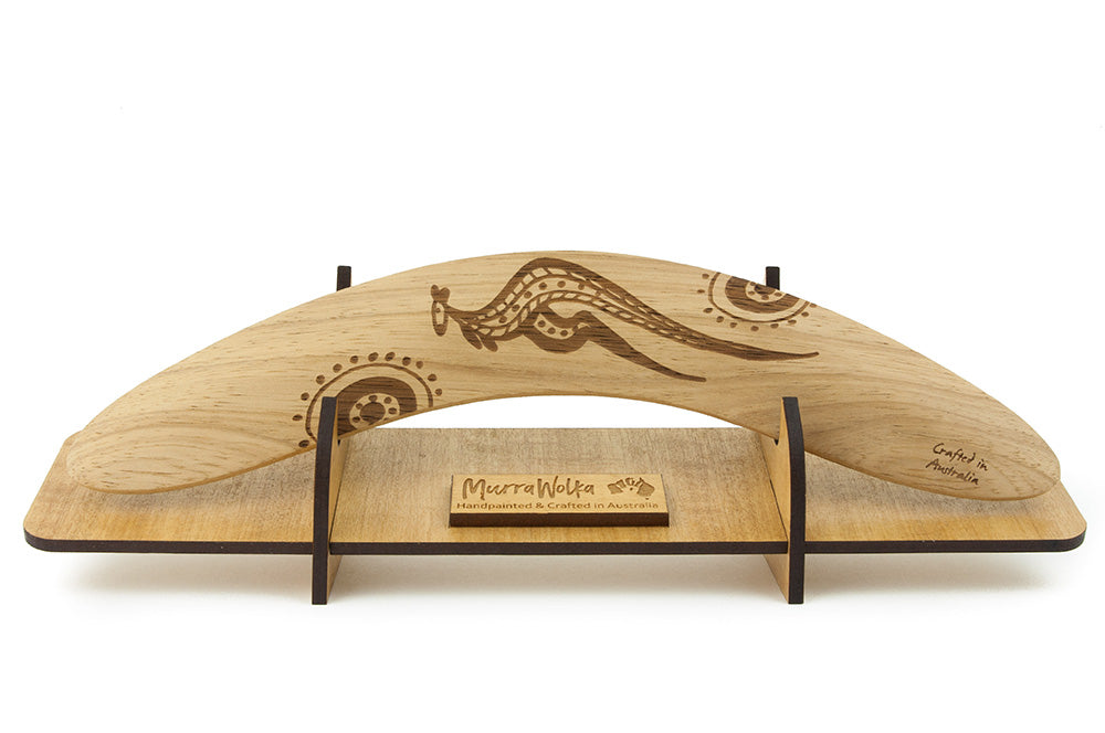 Fire Dreaming Boomerang with Display Stand