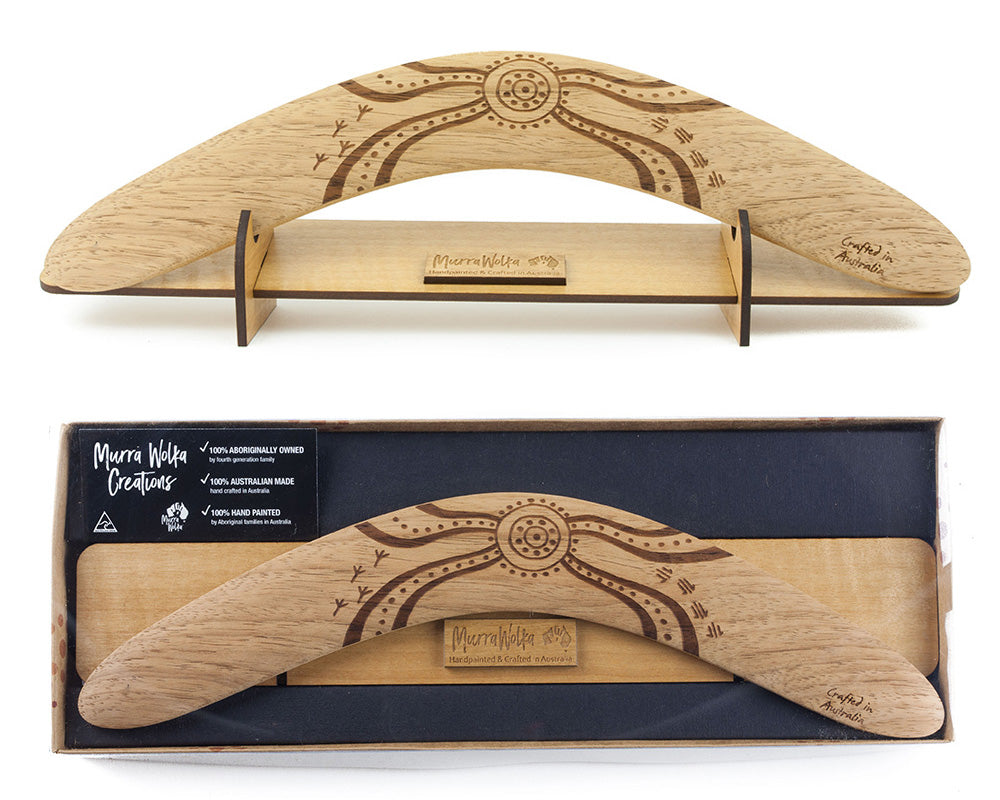 Fire Dreaming Boomerang with Display Stand