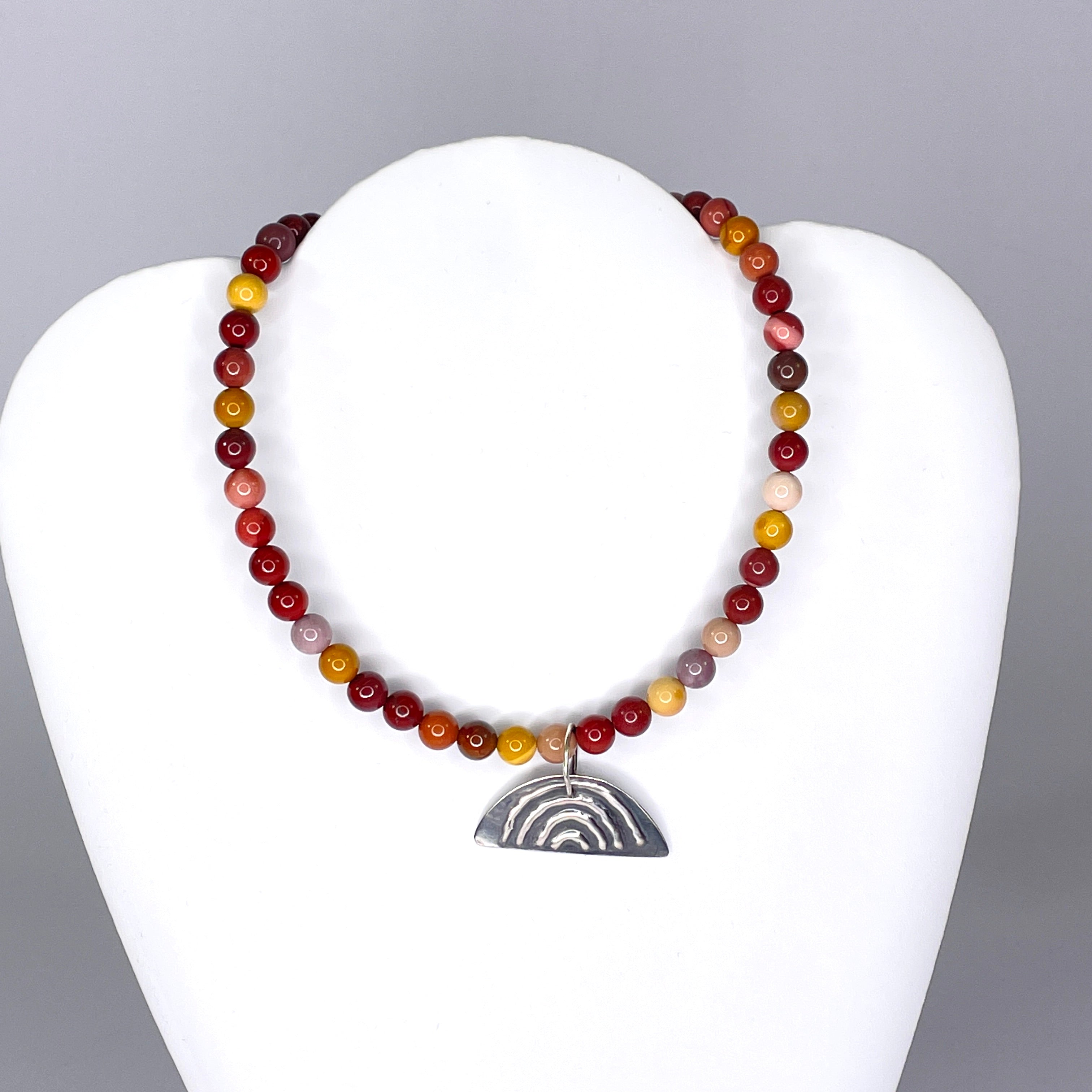 Yulubirrngiin, gunhungurraan “Rainbow” Mookaite Gemstone Necklace by Sonia Pallett