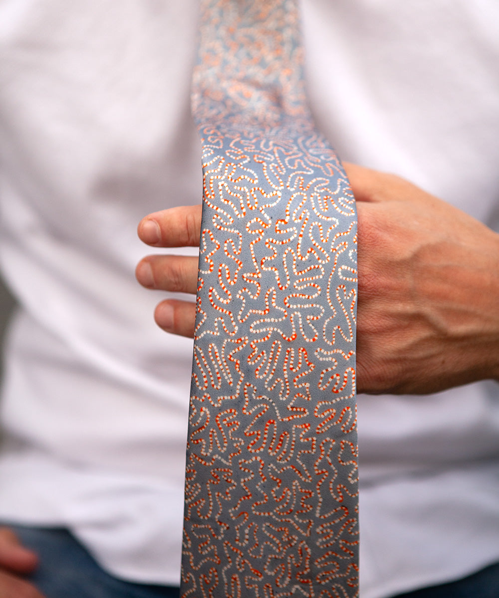 Untitled Tie by Kumanjayi Jurra Tjapaltjarri