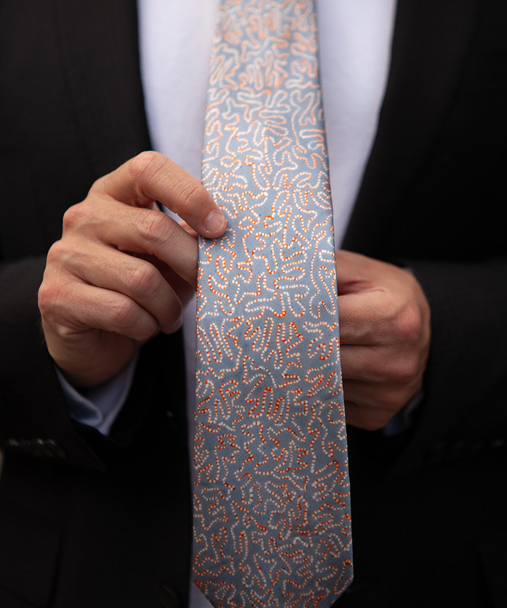 Untitled Tie by Kumanjayi Jurra Tjapaltjarri