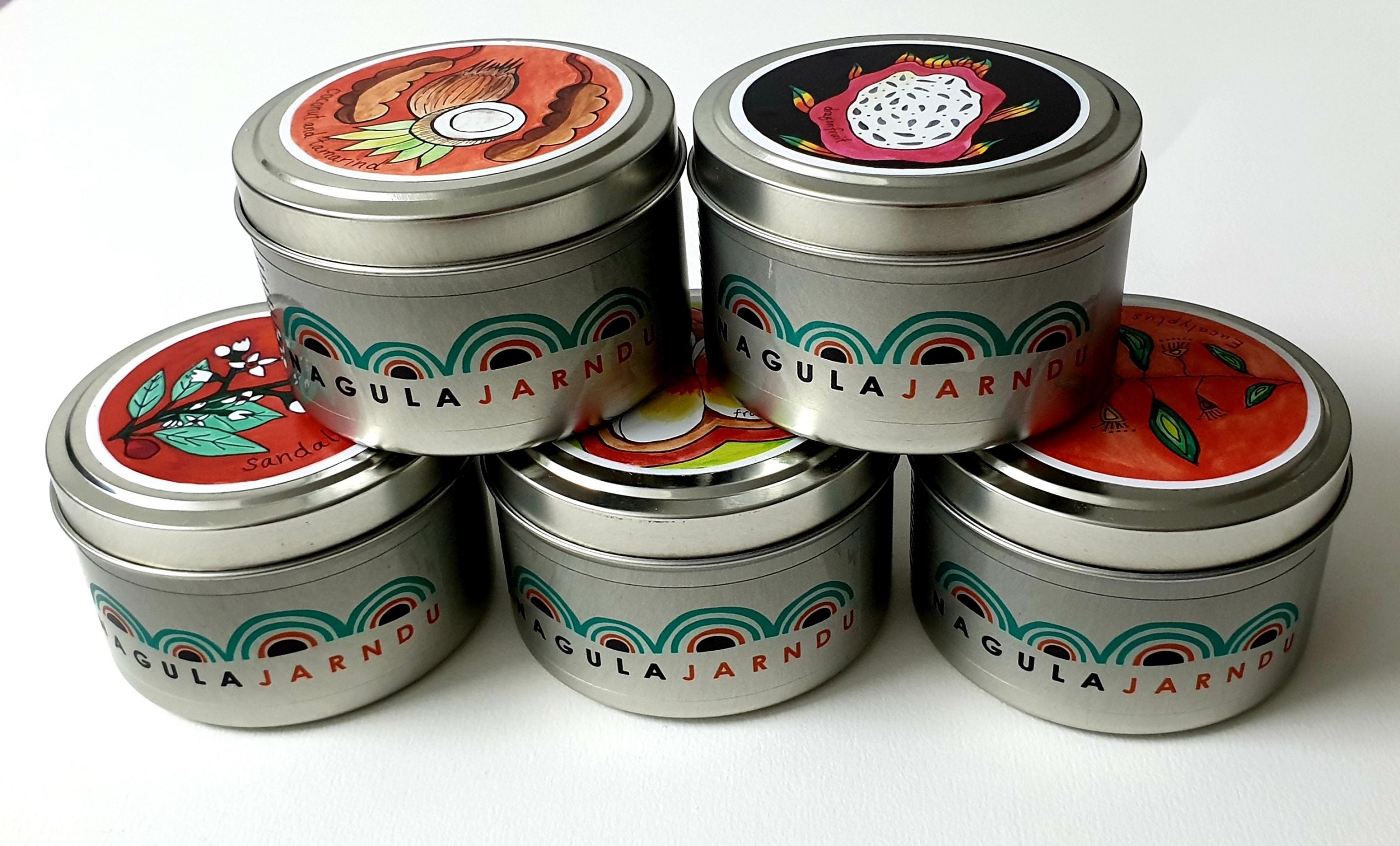 Soy Wax Candles in a Tin by Nagula Jarndu