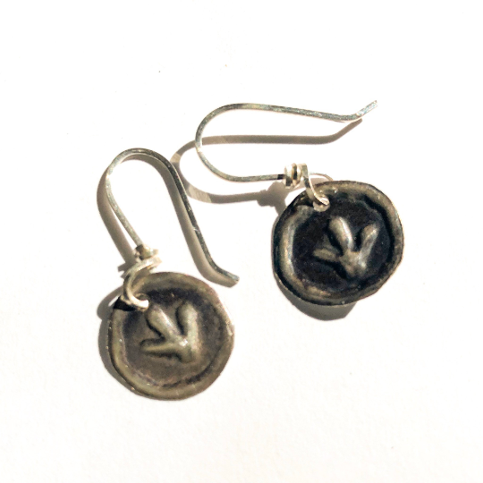 Dinawan "Emu" Sterling Silver Earrings by Sonia Pallett