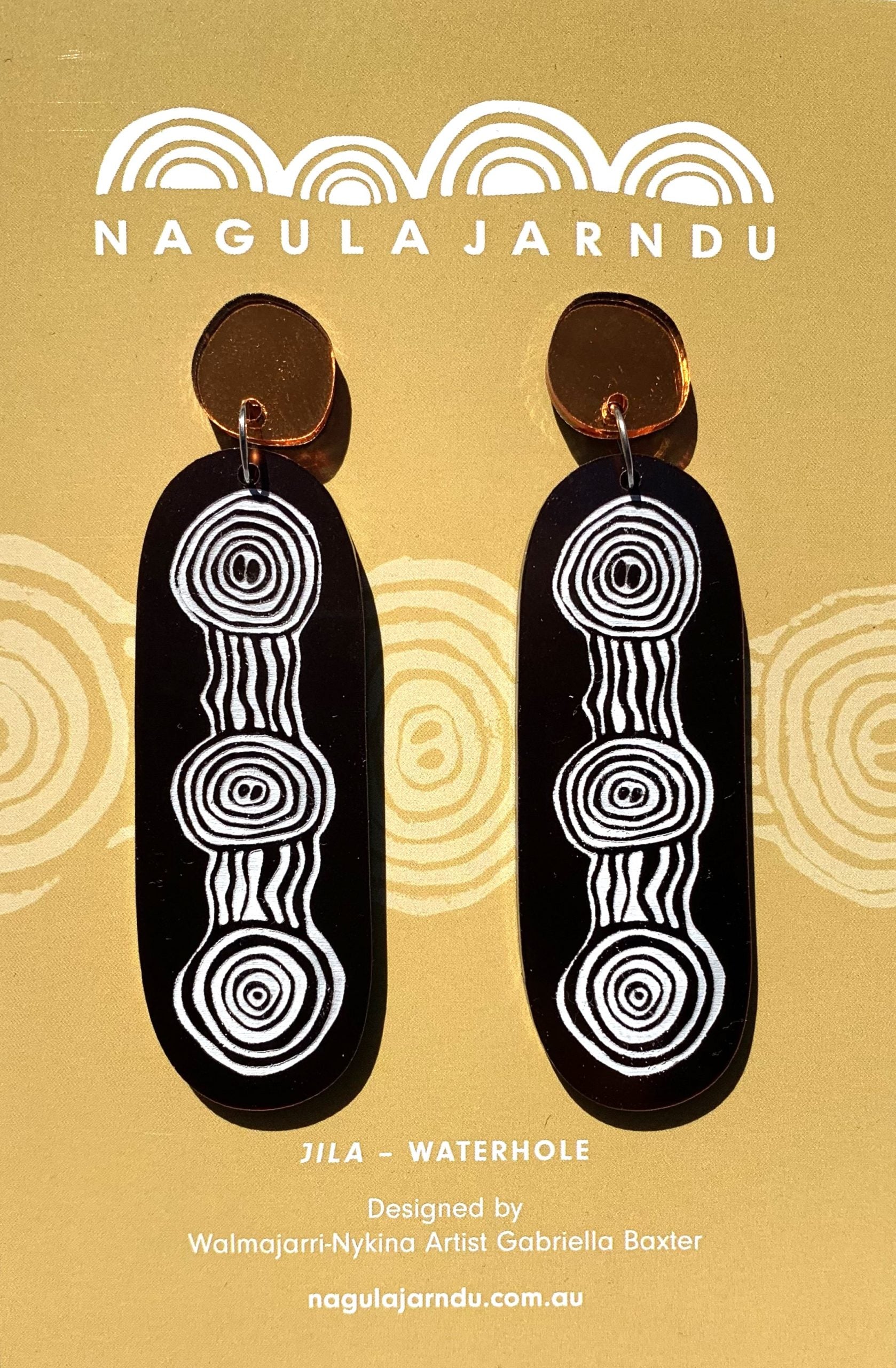 Jila (Waterhole) Earrings by Nagula Jarndu