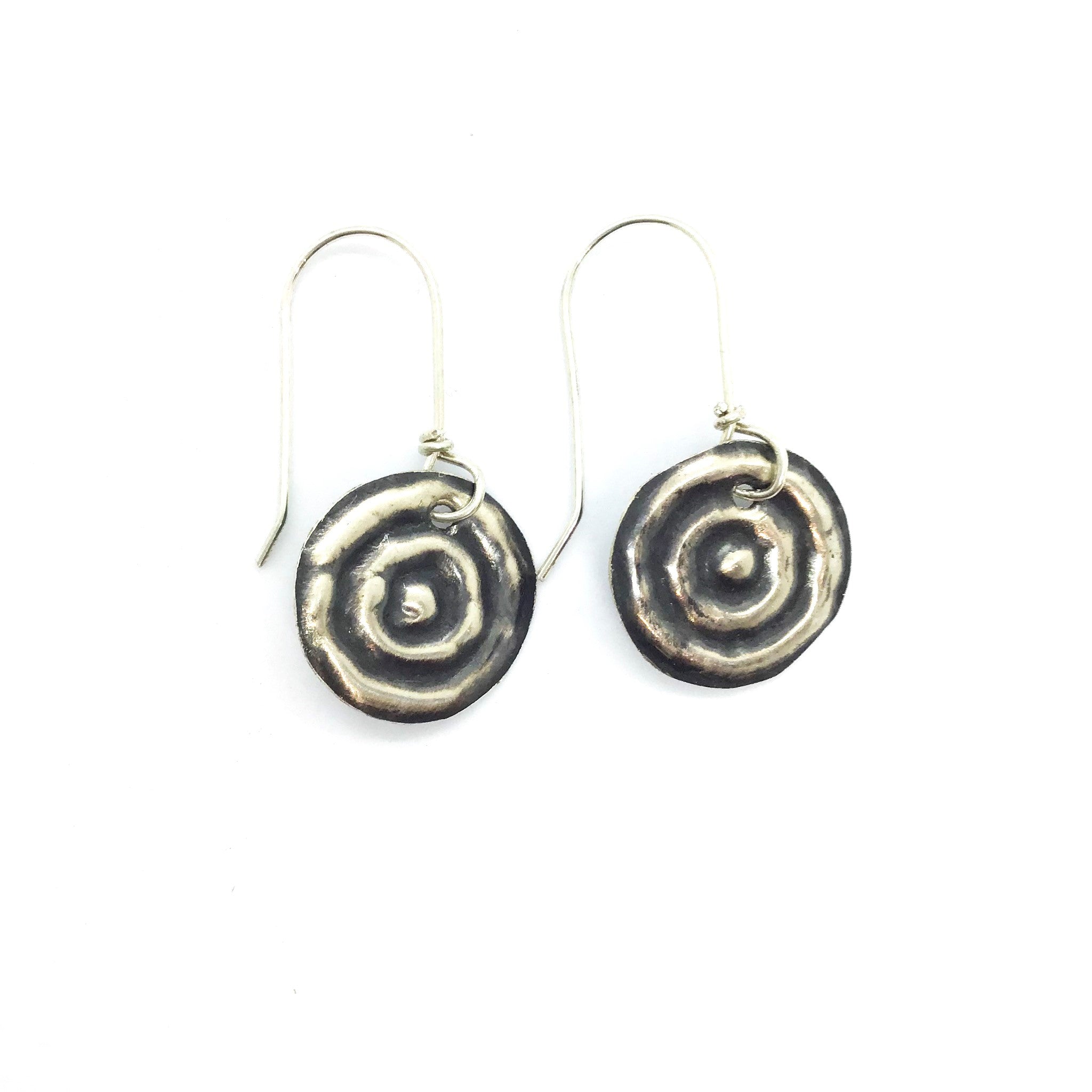 Ngulburnan, Yuriyawi “Waterhole” Sterling Silver Earrings by Sonia Pallett