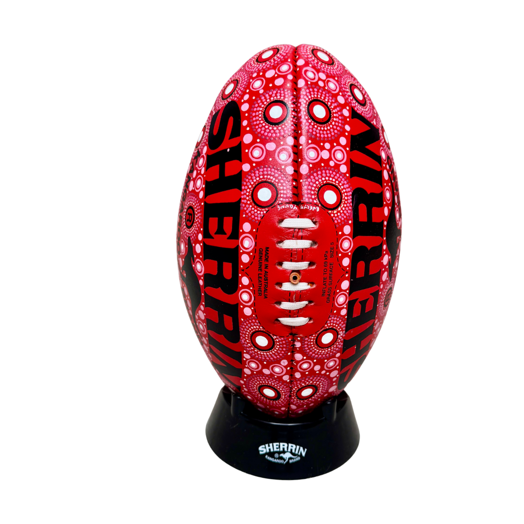 Hand Painted Sherrin Football by Evelyn Young